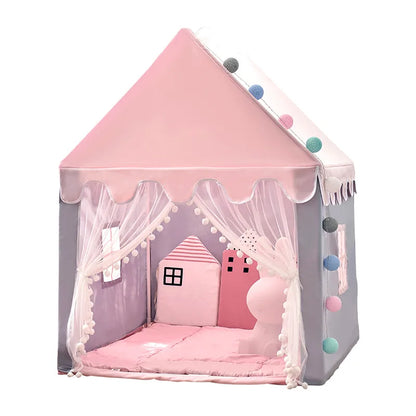 1.35M Large Portable Children Toy Tent Wigwam Folding Kid Tents Tipi Baby Play House Girls Pink Princess Castle Child Room Decor Good Vibrations