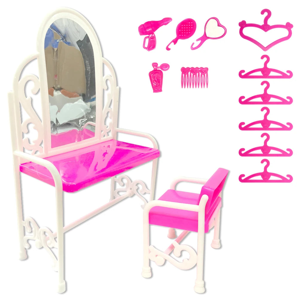 Fashion Dollhouse Furniture For 11.5 inch Dolls Accessories 1:12 Wardrobe Bed Chair Sofa 29-32 cm Doll Shoe Rack Slide Toys  JJ Good Vibrations