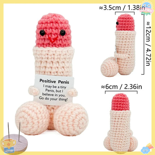 Christmas Gifts Ideas Car Ornament Doll Hanging Handmade Knitted Crochet Doll  Office Desktop Accessories Decoration Funny Card Good Vibrations
