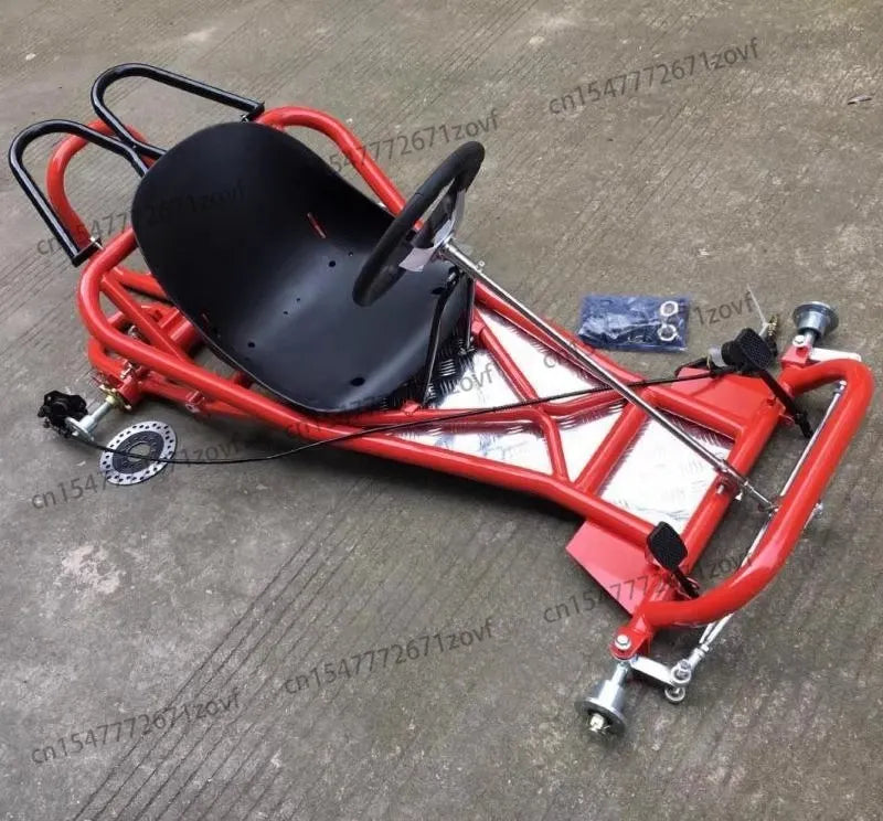 168CC modified four-wheeled motorcycle drift kart modified full frame front steering rear axle rear axle 6-inch wide tire Good Vibrations