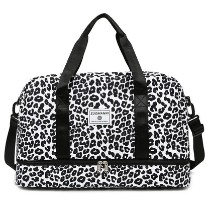 Large Gym Duffel Bag for Women and Men Travel Bag with Shoe and Wet Clothes Compartments Carry On Shoulder Tote Bags Good Vibrations
