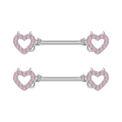 A Pair Cute Heart Dangled Nipple Piercings Barbell for Women Pink Color Moon Butterfly Shaped Sexy Nipple Rings Shield Bar Sets Good Vibrations Adult Super Store