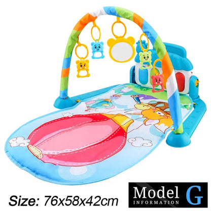 Baby Fitness Stand Music Play Gym Activity Toys Newborn Piano Crawling Blanket Pedal Game Pad Early Education 0-36 Months Gifts Good Vibrations