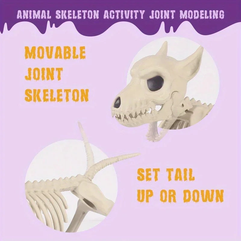 Halloween Decor Creative Home Ornament Animal Skeleton Little Wolf Skeleton Indoor Outdoor Garden Decoration Good Vibrations