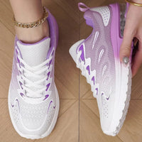 2025 Sports Shoes Women's Walking Shoes Comfortable and Fashionable Cushion Mesh Breathable Tennis Color Blocked Sports Shoes Good Vibrations