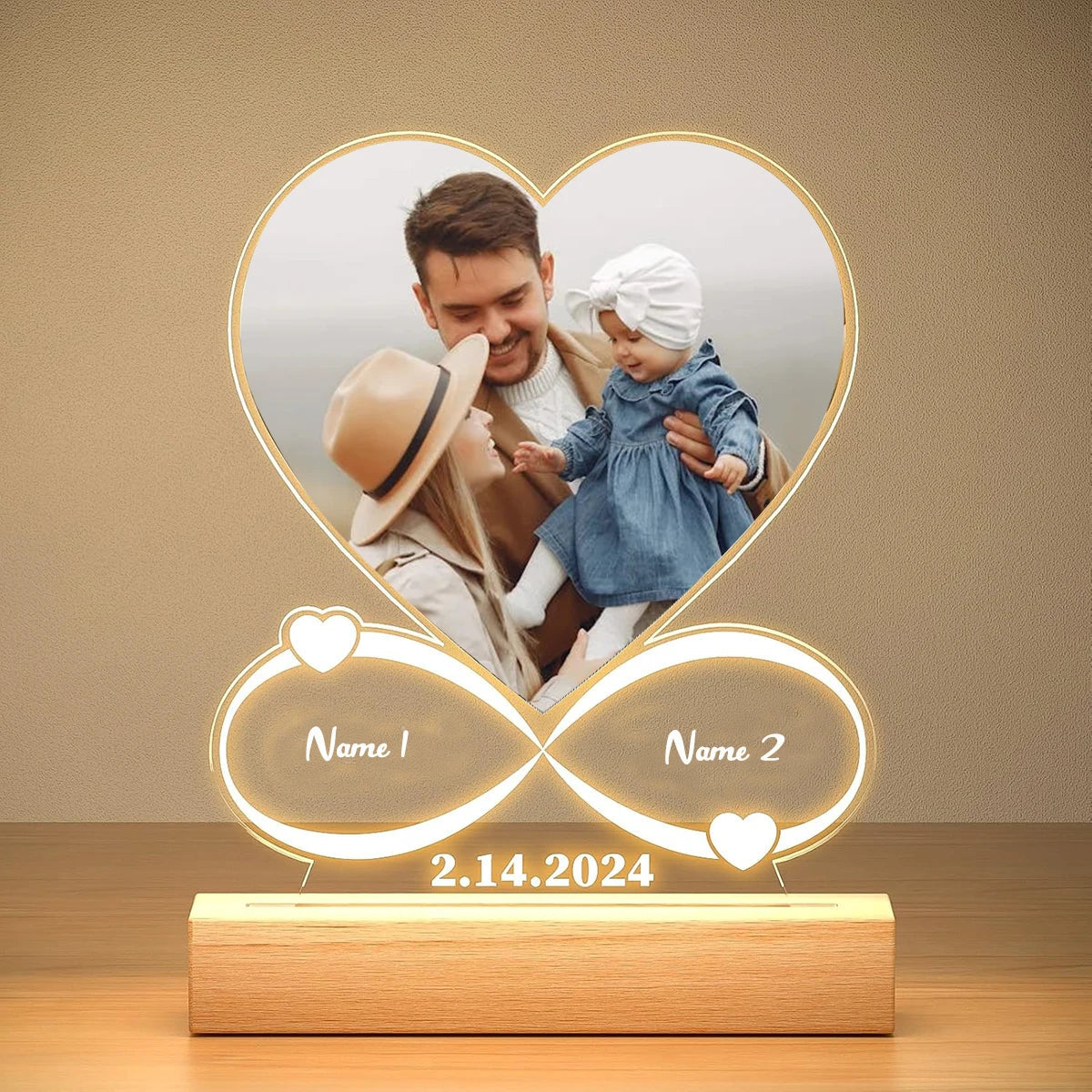 Custom Couples Gifts Personalized Photo Frame With Night Light Anniversary Valentine's Day Gifts for Women Men Girlfriend Him Good Vibrations Adult Super Store