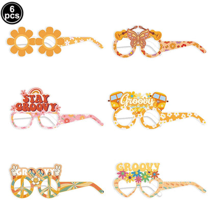 Hippie Party Cupcake Toppers Two Groovy Cupcake Dasiy Flower 60s Retro Boho Cake Decor for Hippie Two Groovy Theme 2nd Birthday Good Vibrations