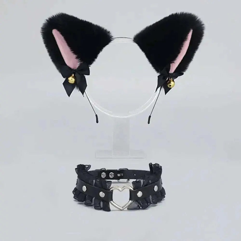 Womens Lolita Plush Hair Ornaments Animal Cat Ears Hair Halloween Party Hair Hoops Anime Cosplay Fancy Props GOOD Vibrations