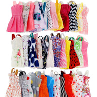10Sets Doll Dress Outfit Dress Fashion Coat Hats Sweater Pant Clothing For Doll Clothes Doll Accessories Girl's Toy Gifts Good Vibrations