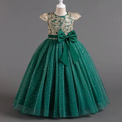 2024 Teen Girls Bridesmaid Flower Dresses for Wedding Elegant Luxury Party Sequin Lace Princess Evening Dress Birthday Prom Gown Good Vibrations
