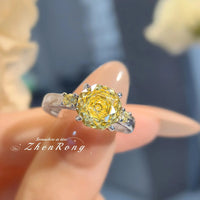 New Rose Cut Dream Color Zircon Crystal Pendant Necklaces Stud Earrings Rings For Women Fashion Luxury Female Jewelry Sets Good Vibrations Adult Super Store