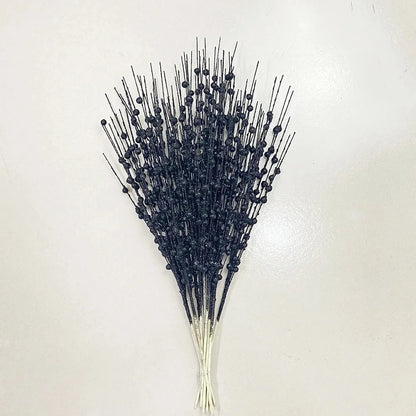 Christmas Tree Decoration, Fake Glitter Berry Leave, Dried Branch, Golden Powder, Flower Material, New Year Party, 1Pc, 12 Forks Good Vibrations