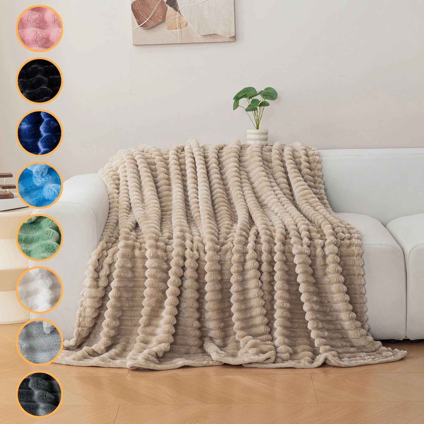 1pc flannel blanket - soft, comfortable, warm nap blanket, Christmas exquisite gift blanket, available in multiple colors Good Vibrations