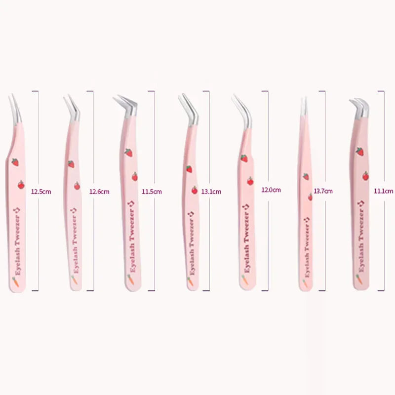 6 Types False Eyelash Tweezers Stainless Steel Anti-static Pincet Curved Strip 3D Lashes Extension Tweezer Makeup Tools Good Vibrations