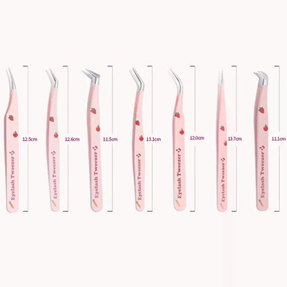 6 Types False Eyelash Tweezers Stainless Steel Anti-static Pincet Curved Strip 3D Lashes Extension Tweezer Makeup Tools Good Vibrations