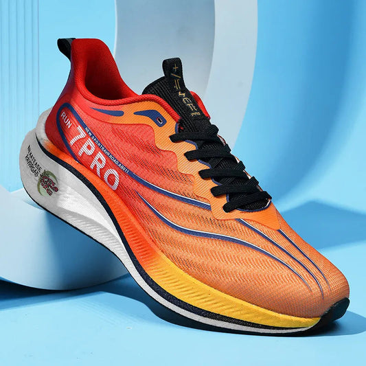 Summer Men's Running Shoes New Professional Carbon Plate Sports Training Shoes Outdoor Non-slip Shock-absorbing Tennis Shoes Good Vibrations