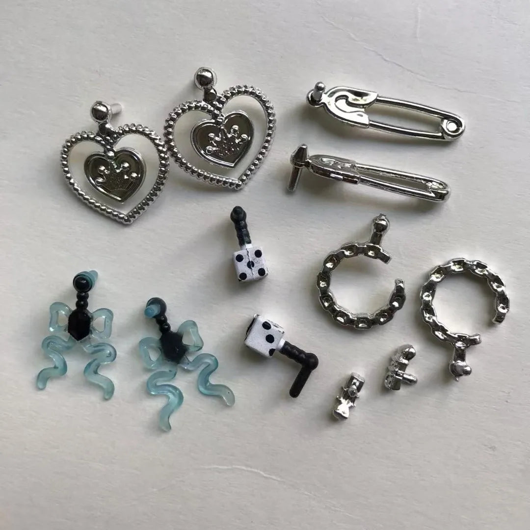 Rainbow Doll Hearts Shape Silver Earrings Necklace Sandals Shoes Original Doll Replacement Eyes Parts Doll Accessories Decors Good Vibrations