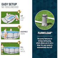 12 Foot by 30 Inch Round Above Ground Swimming Pool Set Outdoor Metal Frame Family Pool with Filter Pump Good Vibrations