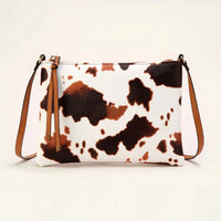 Small Cow Pattern Crossbody Bags For Women, PU Leather Textured Bag Purse, Classic Versatile Fashion Shoulder Bag Good Vibrations