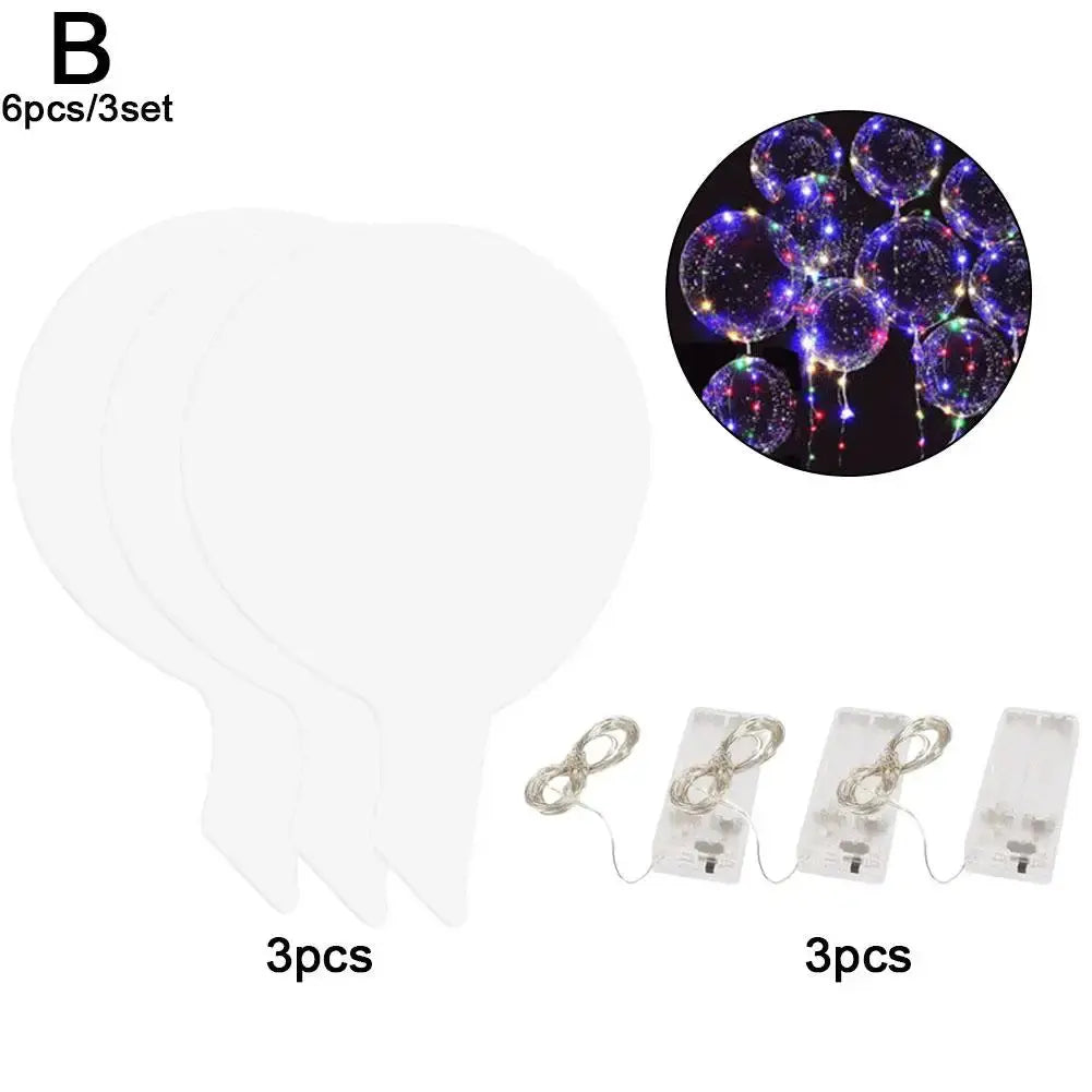 3set Transparent Led Balloons Light Up Balloons With Light Strap Bobo Balloons For Party Birthday Anniversary Wedding Decoration Good Vibrations