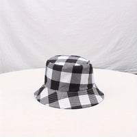 New Fashion Big Plaid Checker Print Bucket Hats Women Men Hiking Daily Travel Bob Hat Outdoor Fishing Panama Cap Sunshade Caps Good Vibrations