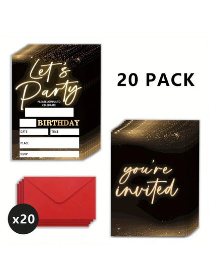 20pcs, Birthday invitation cards, 20 birthday invitation cards with envelopes, bluey birthday party invitations Good Vibrations