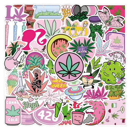 10/30/50/110PCS Leaves Weed Cartoon Stickers SmokingTobacco Graffiti Laptop Phone Car Skateboard Waterproof Cool Sticker Packs Good Vibrations Adult Super Store
