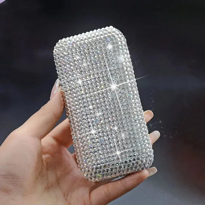 Luxury Rhinestone Cigarette Box with USB Charging Lighter Windproof Portable Smoking Accessories Fashionable Women's Gift Good Vibrations Adult Super Store