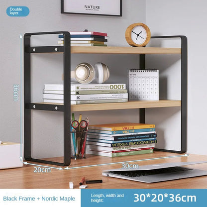 Shelf Desktop Storage  Bookshelf Student Desk Shelves Racks Office Computer Desk Tiered Cabinet Home Storage Holders Organizer Good Vibrations