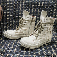 New Designer Men's Women Breathable High Top Casual Shoes Men's Women Flat Sports Shoes Low Top Lace Up Canvas Shoes Large Size Good Vibrations