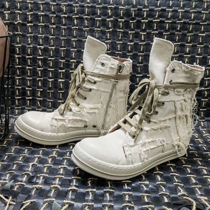 New Designer Men's Women Breathable High Top Casual Shoes Men's Women Flat Sports Shoes Low Top Lace Up Canvas Shoes Large Size Good Vibrations