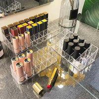 Lipstick Holder Practical 12/18/36 Grids Lipstick Stand Makeup Lip Glaze Storage Box 4 Rows Nail Polish Shelf Daily Use Good Vibrations