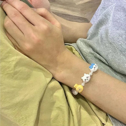 Chiikawas Bracelet Cute Cartoon Figure Resin Bracelets Jewelry Girls Women Friendship Fashion Birthday Gifts Beads Accessories Good Vibrations