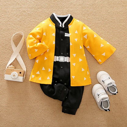 Newborn Baby Anime Cape Style Children Long Sleeve Cotton Bodysuit, Cute Kids Boys Girls Romper Good Vibrations