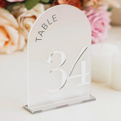 Frosted Arch Acrylic Table Numbers Table Signs Wedding Table Decor Wedding Signage Black Table Numbers Wedding Reception Decor Good Vibrations
