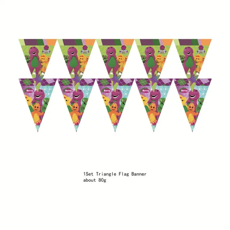 Barney Themed Birthday Party Decorations Disposable Cutlery Plate Tablecloth Cup Balloon Birthday Party Good Vibrations