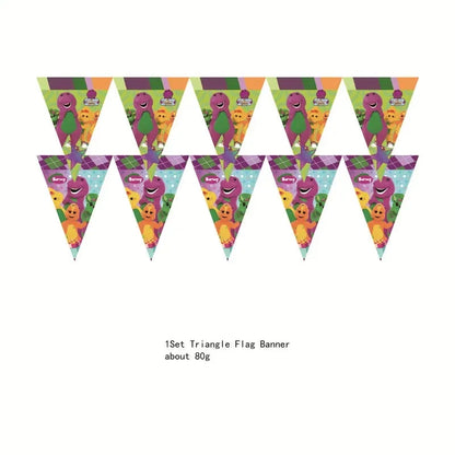 Barney Themed Birthday Party Decorations Disposable Cutlery Plate Tablecloth Cup Balloon Birthday Party Good Vibrations