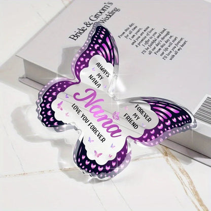 Nana Gifts from Grandkids – Butterfly Acrylic Plaques. Birthday, Valentines, Mother's Day, Xmas, Thanksgiving from Grandkids. Good Vibrations