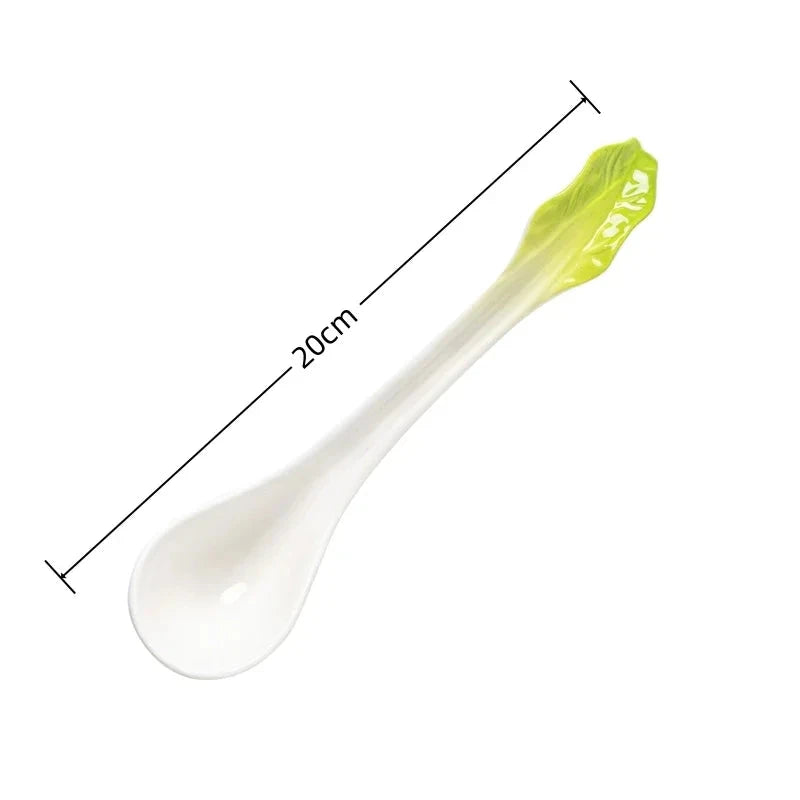 Creative Ceramic Imitation Cabbage Instant Noodle Bowl Large Soup Bowl Household Fruit Salad Bowl New Special-shaped Tableware Good Vibrations