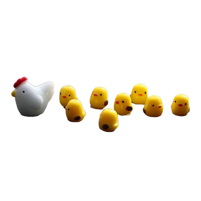 Cute Mini Chickens Car Dashboard Accessories Fun Chicks Car Rearview Mirror Decor Interior Ornaments Fairy Garden Home Car Gifts Good Vibrations