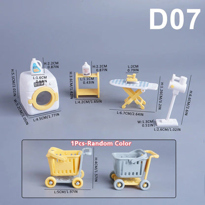 1:12 Miniature Furniture Forest Family Kitchen Toy Dining Table Dollhouse Accessories Bathroom Pretend Play For Girl Gifts Toys Good Vibrations