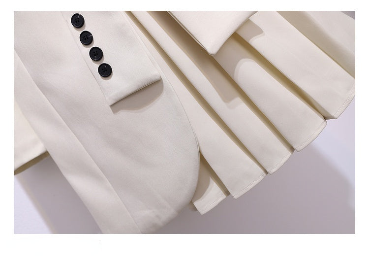 Blazer Women 2025 Spring New Fashion Women Clothing Suit Skirt Jacket Belt Waist Slim Suit Women Blazer Long Coat Black Blazers Good Vibrations