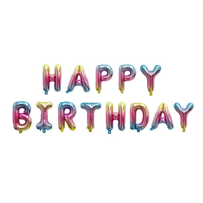 Happy Birthday Balloons Blue Golden Red Pink Black Foil Balloons Boys Girls Birthday Party Decoration Supplies Hanging Decor Good Vibrations