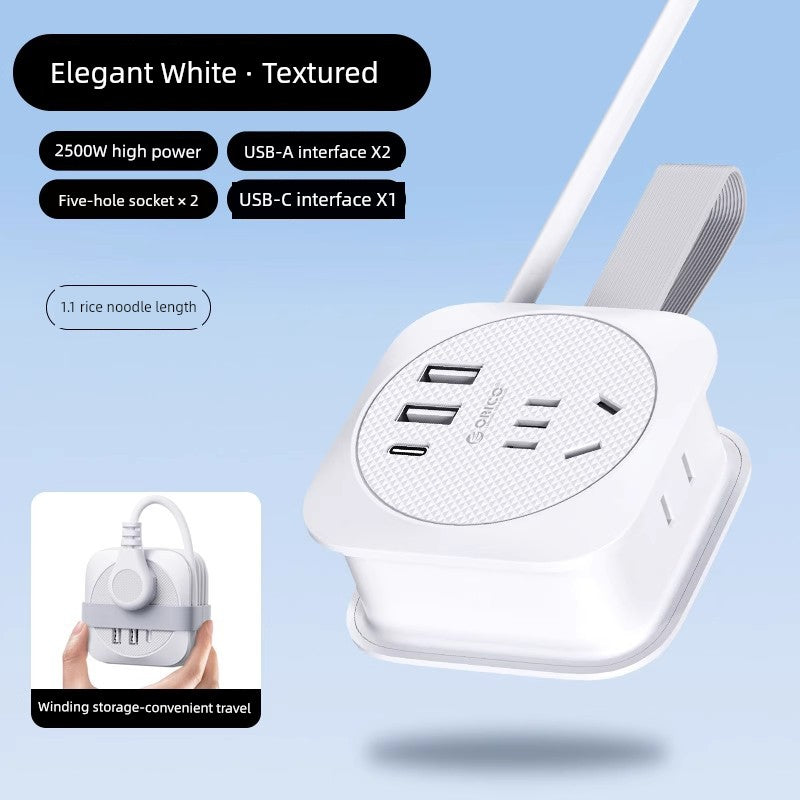 Orico Pocket Power Strip Portable Travel Socket Multifunctional Power Strip Dormitory USB Power Strip Desktop Charging Good Vibrations