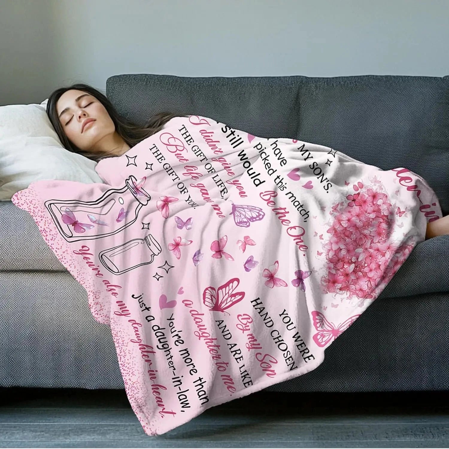 Daughter in Law Blanket from Mom, Mothers Day Blanket Gifts for Daughter, to My Daughters for Women, Future Daughters Gift, Birt Good Vibrations