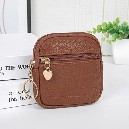 New Coin Purse Portable Wrist Bag PU Leather Money Coin Purse with Key Ring Pocket Purse Keychain Wallet for Women Girls Gift Good Vibrations