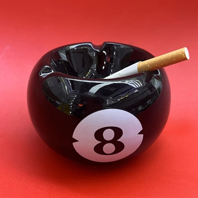 Unique Black Eight Ceramic Ashtray Perfect For Billiard Rooms Home Bars Parties Ideal Gift & Creative Birthday Presents Good Vibrations Adult Super Store