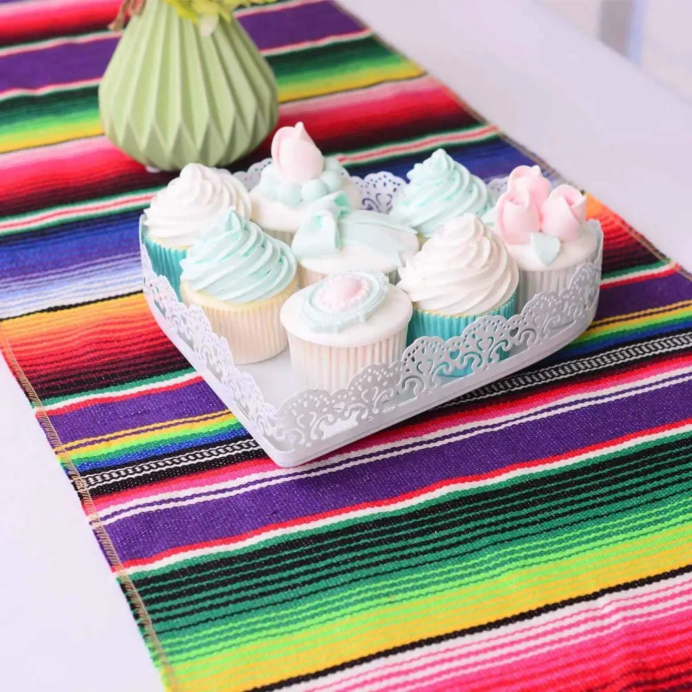 Mexican Pinata Happy Birthday Banners Party Decorations Rainbow Tassel Garlands Flags Table Runner Cinco De Mayo Party Supplies Good Vibrations