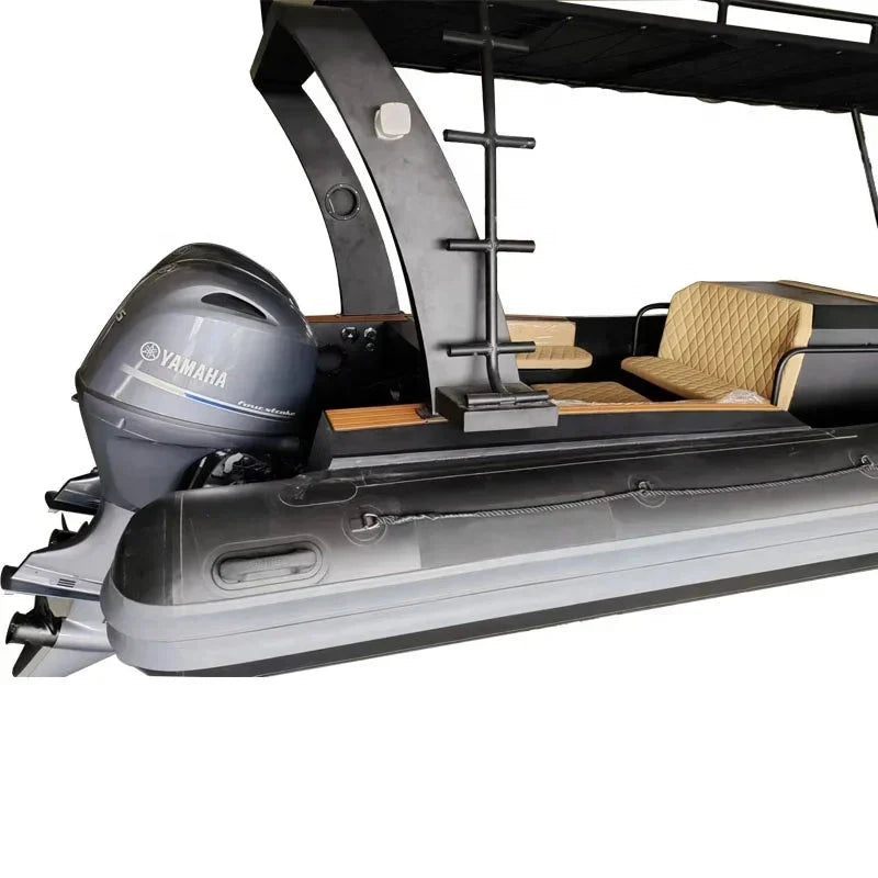 Luxury 25ft RIB760 Deep V-Shaped Aluminum Hull Hypalon RIB Boat with Sunbeds, Long Shade and Twin Outboard Engines Good Vibrations