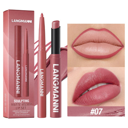 Integrated waterproof lipliner+lipstick lipstick lipstick set,no smudge,no fade,no cup,durable,easy to create a perfect makeup! Good Vibrations